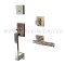 EMTEK Baden Entry Lock with L-Square Hammered Lever, Polished Nickel US14 Finish