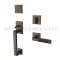 EMTEK Baden Entry Lock with L-Square Knurled Lever, USB10B Finish