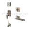 EMTEK Baden Entry Lock with T-Bar Knurled Lever, Satin Nickel US15 Finish
