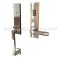 EMTEK Davos Entry Lock with L-Square Faceted Lever, Polished Nickel US14 Finish