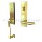 EMTEK Davos Entry Lock with Stuttgart Lever, Satin Brass US4 Finish