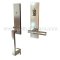 EMTEK Davos Entry Lock with T-Bar Faceted Lever, Satin Nickel US15 Finish