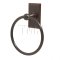 Emtek 2601 Traditional Brass Towel Ring with Brass Rectangular Rosette (US10B)