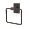 Emtek 2901 Transitional Brass Towel Ring with Brass Modern Rectangular Rosette (US10B)