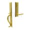 Jefferson Door Locks Set Single Cylinder with Ribbon and Reed Brass Lever in Polished Brass