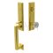 Wilshire Single Cylinder Door Locks Set with Lowell Crystal Knob in Polished Brass