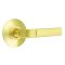 Emtek Aston Door Handle, Modern Designer Brass, Passage, Modern Rosette, Satin Brass (US4) Finish
