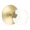 Emtek Bristol Glass Door Knob, Modern Glass Knobset, Passage, Modern Rosette, Satin Brass (US4) Finish