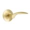 Emtek Mercury Door Handle, Modern Designer Brass, Passage, Modern Rosette, Satin Brass (US4) Finish