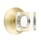 Emtek Modern Square Glass Door Knob, Modern Glass Knobset, Passage, Modern Rosette, Satin Brass (US4) Finish
