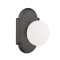 Emtek Madison Ivory Knob Wrought Steel Knobset, Passage with #1 Rosette in Flat Black Steel (FBS) Finish
