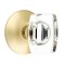 Emtek Windsor Glass Door Knob, Modern Glass Knobset, Passage, Modern Rosette, Satin Brass (US4) Finish