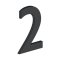 Deltana Stainless Steel Modem Numbers, B Series with Riser, No"2" Digit Flat Black (US19) Finished