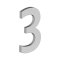 Deltana Stainless Steel Modem Numbers, B Series with Riser, No"3" Digit Satin Stainless Steel (US32D) Finished
