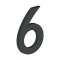 Deltana Stainless Steel Modem Numbers, B Series with Riser, No"6" Digit Flat Black (US19) Finished