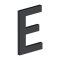 Deltana Stainless Steel Modem Numbers, B Series with Riser, Letter "E" Flat Black (US19) Finished