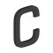 Deltana Stainless Steel Modern Letters, E Series with Risers, Letter "C", 4" Height Flat Black (US19) Finished
