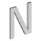 Deltana Stainless Steel Modern Letters, E Series with Risers, Letter "N", 4" Height Satin Stainless Steel (US32D) Finished