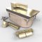 Rixson Q27 Series, Floor Door Closer, 3/4" Offset, Heavy Duty, Quick Install, Non-hold Open, w/ Floor Plate, Bright Brass Finish