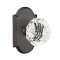 Emtek Diamond Glass Knob, Sandcast Bronze Door Knob, Passage, #1 Rosette, Flat Black Bronze (FB)