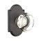 Emtek Georgetown Glass Knob, Sandcast Bronze Door Knob, Passage, #1 Rosette, Flat Black Bronze (FB)