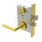 Schlage L Series, M52 Door Handle, Vandlgard, Keyed, Single Cylinder, Non-deadbolt, Grade 1, Vandlgard Entrance/Office Lock , Bright Brass Finish