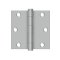 Deltana, Plain Bearing, Satin Stainless Steel (US32D), Residential Grade, 5 Knuckle, Full Mortise Hinge, 3.5" x 3.5"