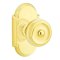 Emtek Classic Brass Waverly Door Knob, Passage with #8 Rosette in Polished Brass (US3) Finish