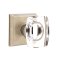 Emtek Windsor Glass Sandcast Bronze Knobset, Passage with #6 Rosette in Tumbled White Bronze (TWB) Finish