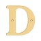 Deltana Solid Brass Traditional Letters, Residential Letter "D" - 4" Height, PVD Polished Brass Finished