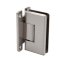 FHC Carolina Beveled Wall Mount Hinge for Shower Doors - Full Back Plate, Satin Nickel (US15) Finished